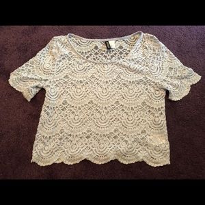 H&M Blue Lace Top